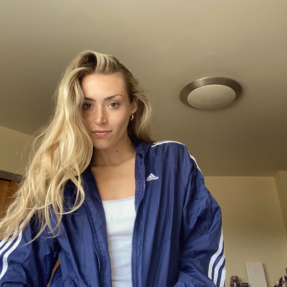 Addidas navy blue windbreaker